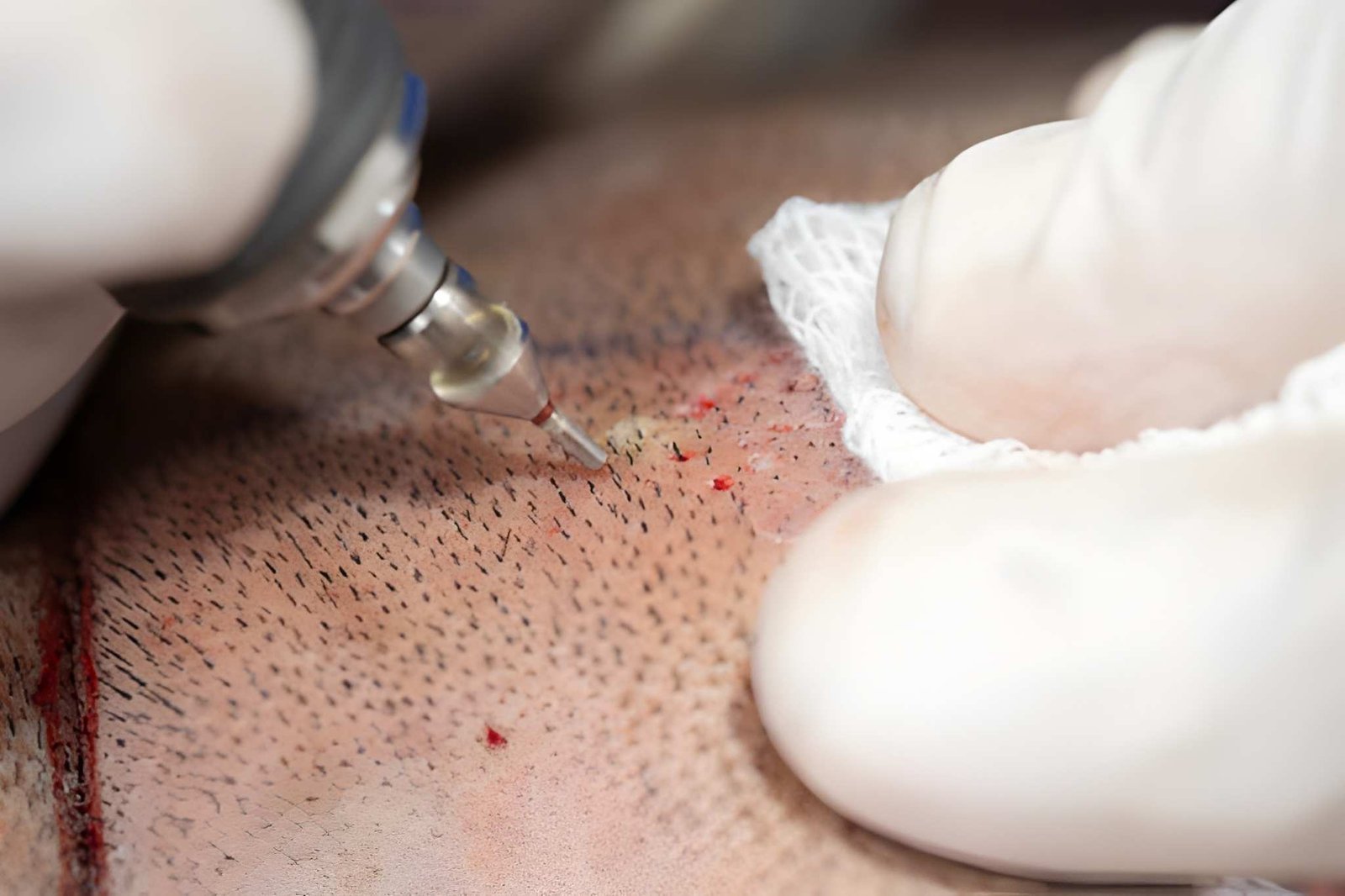 FUE and DHI hair transplant procedure for male