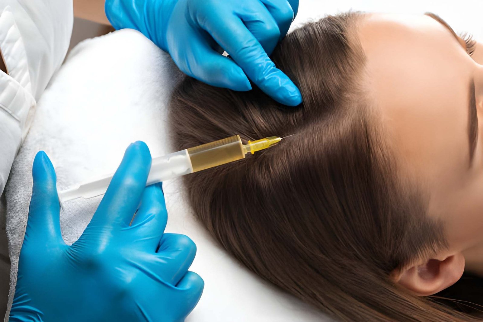 Mesotherapy session at a hair fall treatment clinic in Delhi, Skinfollix