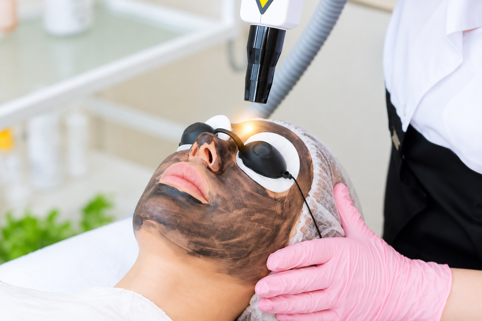 Dermatologist assessing skin before carbon laser peel for Indian skin at Skinfollix in Delhi
