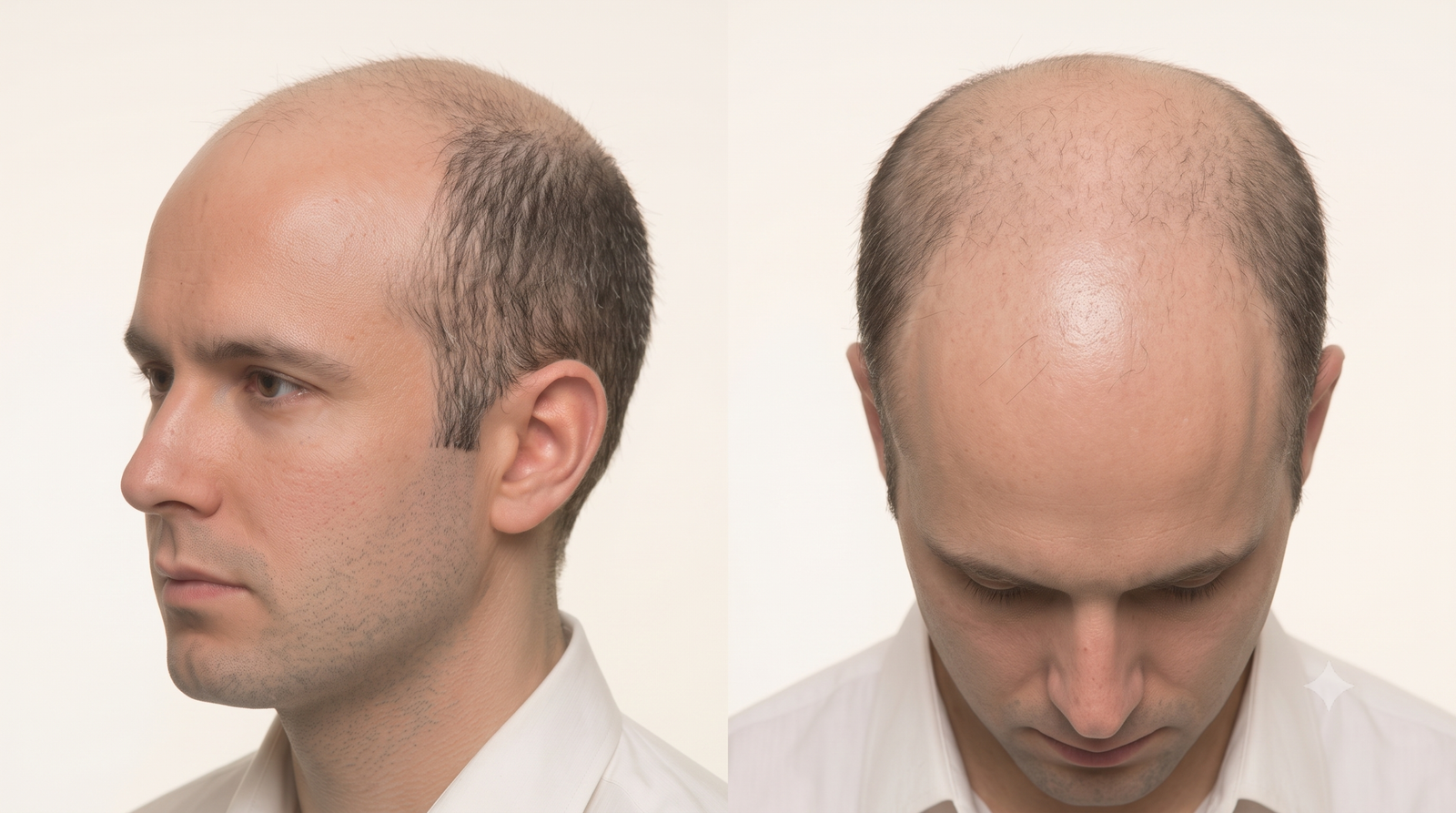 Norwood Scale Stage 7 — final stage with only a thin strip of hair remaining